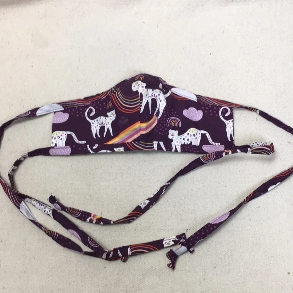 Mystical Cat Print fitted Cotton face mask